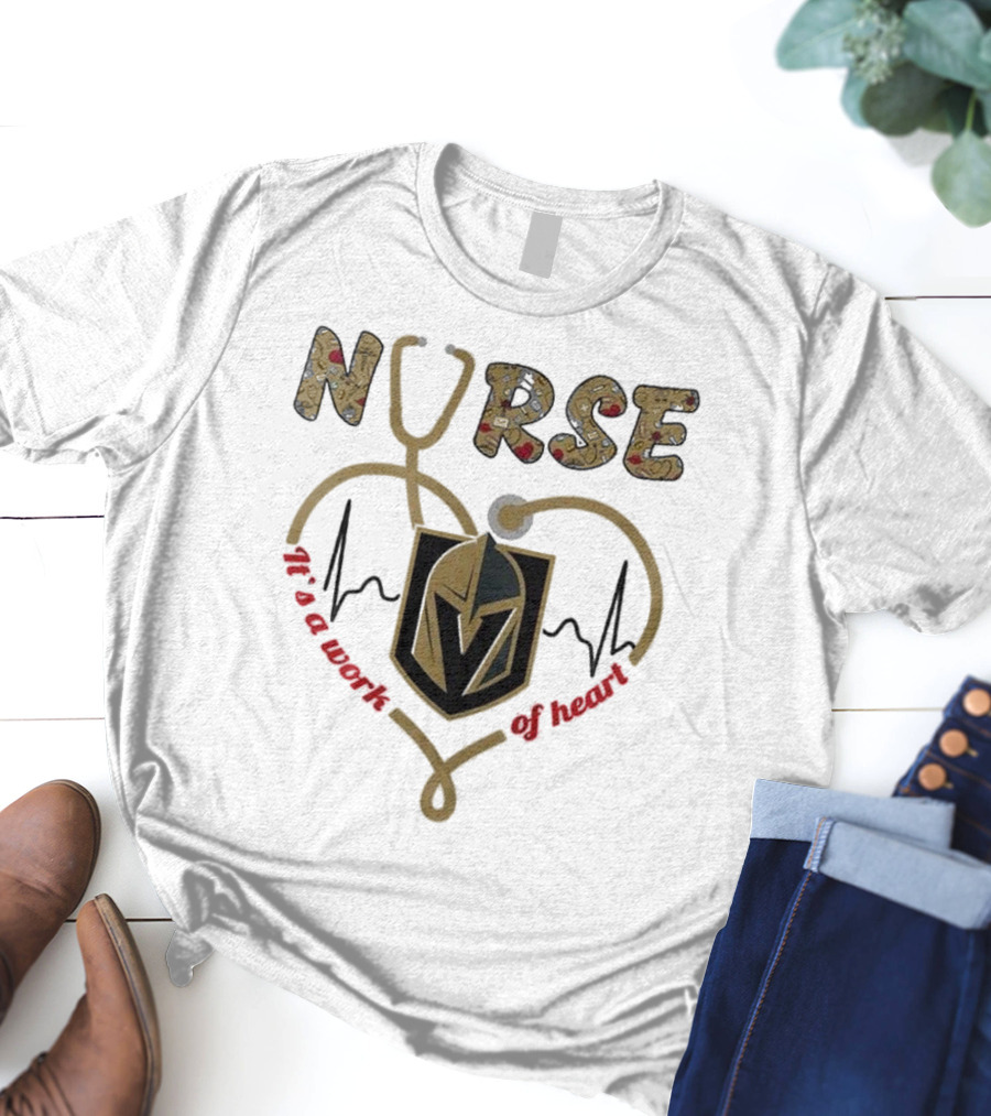 Vegas Golden Knights Nurse Heart Of Gold Appreciation Night 2025 T-Shirt