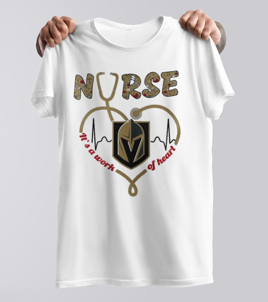Vegas Golden Knights Nurse Heart Of Gold Appreciation Night 2025 T-Shirt