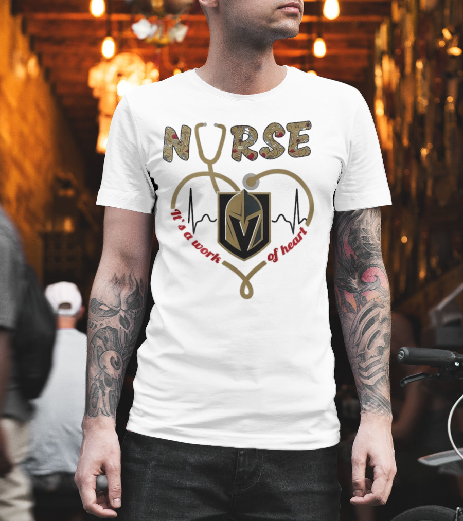 Vegas Golden Knights Nurse Heart Of Gold Appreciation Night 2025 T-Shirt