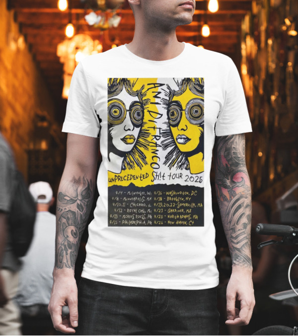 Ani DiFranco Unprecedented Sh!t Tour 2025 Milwaukee Minneapolis Chicago Dates T-Shirt