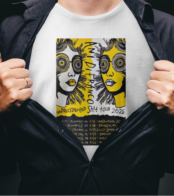 Ani DiFranco Unprecedented Sh!t Tour 2025 Milwaukee Minneapolis Chicago Dates T-Shirt