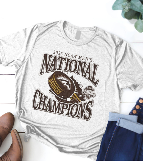 2025 NCAA Men's National Champions Broncos Hockey Summit Sportswear T-Shirt