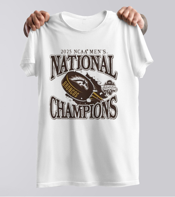 2025 NCAA Men's National Champions Broncos Hockey Summit Sportswear T-Shirt
