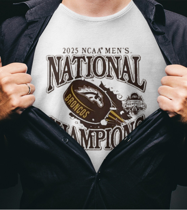 2025 NCAA Men's National Champions Broncos Hockey Summit Sportswear T-Shirt