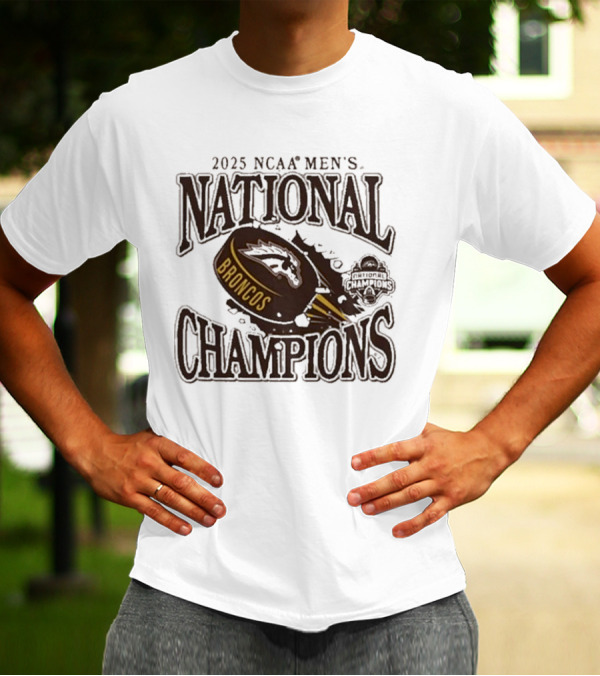 2025 NCAA Men's National Champions Broncos Hockey Summit Sportswear T-Shirt
