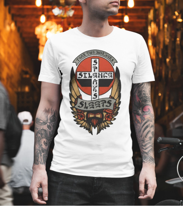 Tear The Borders Silence Speaks While She Sleeps Wings Cross Emblem T-Shirt