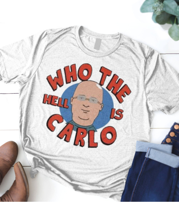 Who The Hell Is Carlo Bald Cartoon Drawing T-Shirt