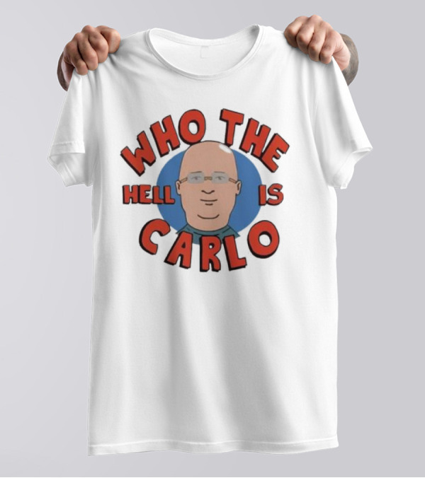 Who The Hell Is Carlo Bald Cartoon Drawing T-Shirt