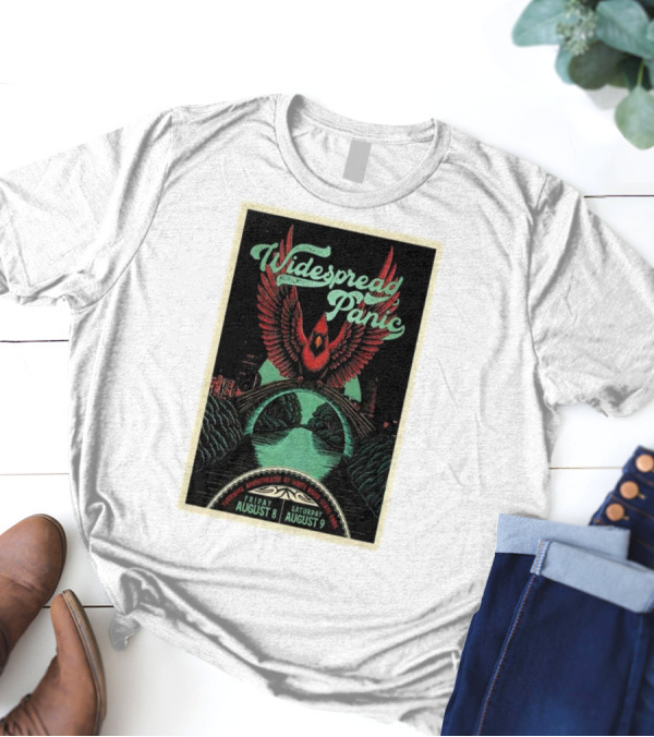 Widespread Panic Aug 8-9 2025 Everwise Amphitheater White River State Park Indianapolis IN Tour Cardinal Imagery T-Shirt