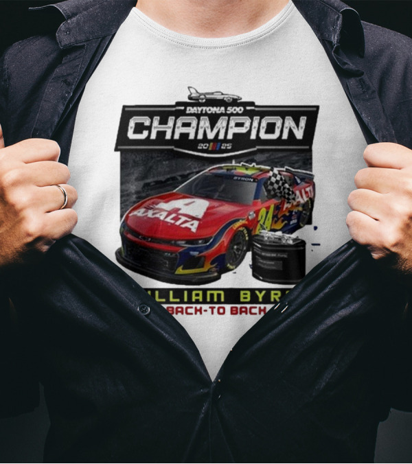 Daytona 500 Champion 2025 William Byron Back To Back NASCAR Cup Series T-Shirt