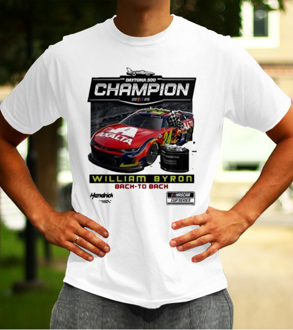 Daytona 500 Champion 2025 William Byron Back To Back NASCAR Cup Series T-Shirt