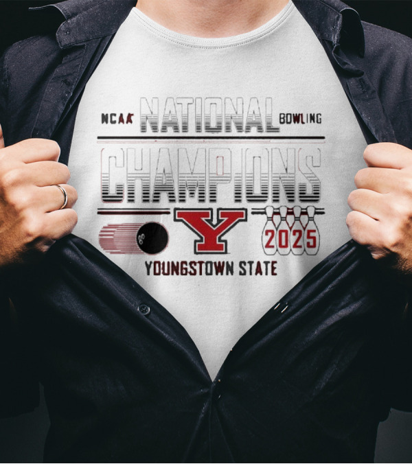 Youngstown State Penguins Bowling 2025 Ncaa Champions T-Shirt