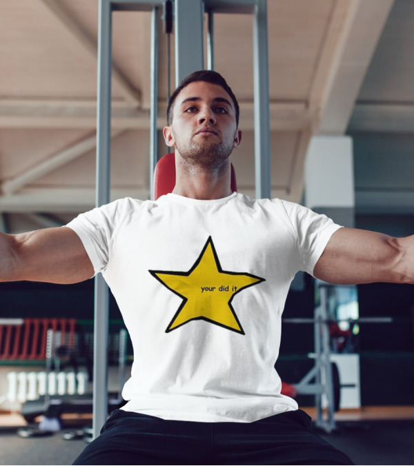 Your Did It Star Yellow Five-Point Shape T-Shirt