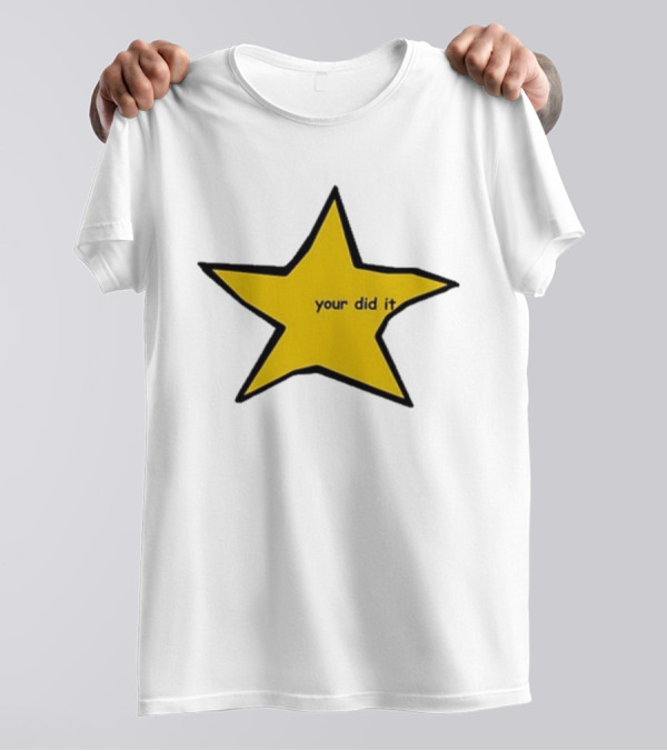 Your Did It Star Yellow Five-Point Shape T-Shirt
