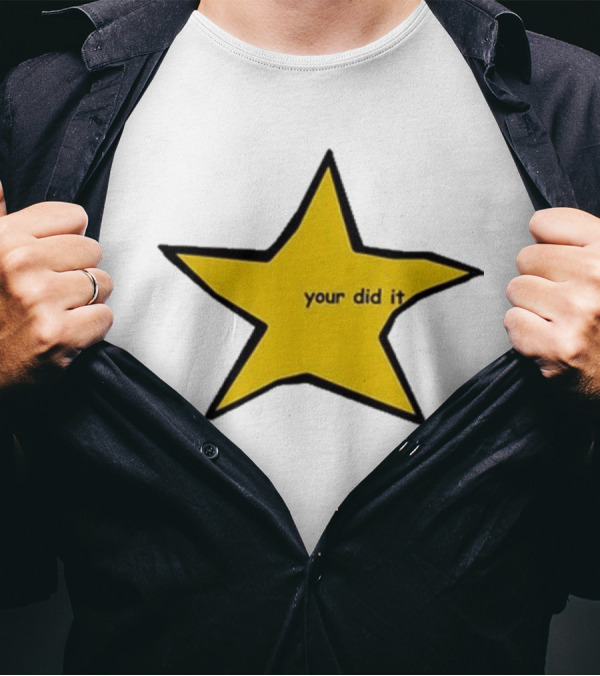 Your Did It Star Yellow Five-Point Shape T-Shirt