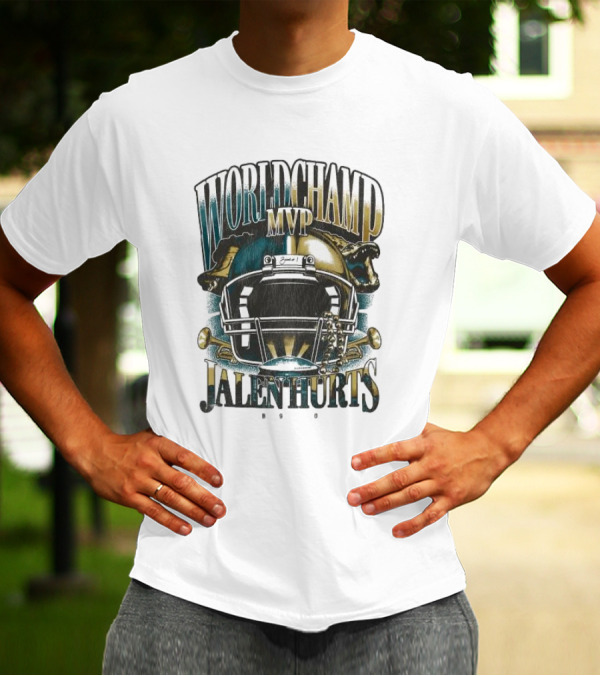 World Champ MVP Jalen Hurts Helmet Design T-Shirt