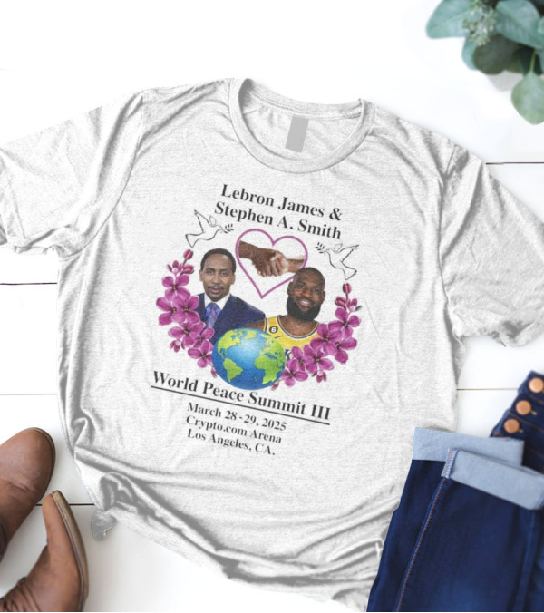 Lebron James Stephen A. Smith World Peace Summit III March 18-20 2025 Crypto.com Arena Los Angeles T-Shirt