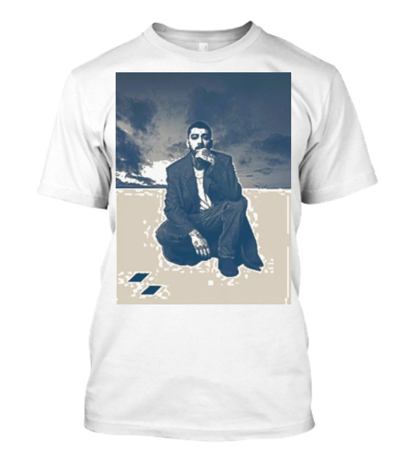 Zayn Look Up Dark Sky Crouching Pose T-Shirt