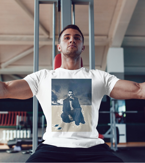 Zayn Look Up Dark Sky Crouching Pose T-Shirt