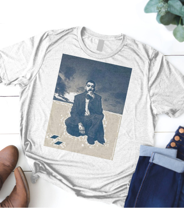 Zayn Look Up Dark Sky Crouching Pose T-Shirt