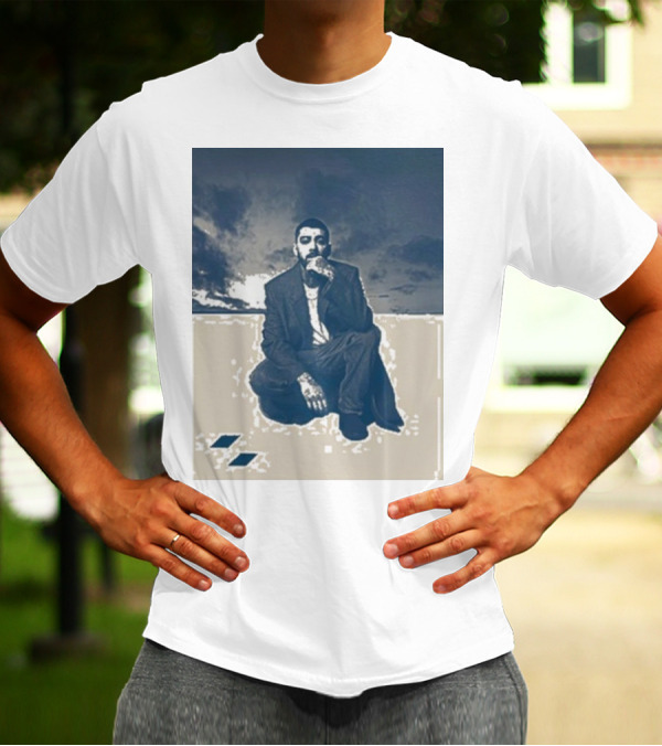 Zayn Look Up Dark Sky Crouching Pose T-Shirt