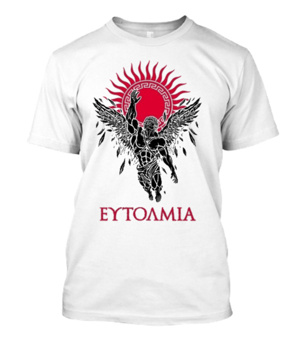 Ευτολμια Fearless Winged Figure With Radiant Sun Symbol T-Shirt