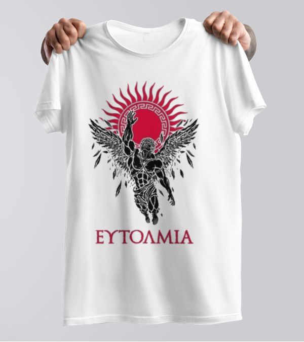 Ευτολμια Fearless Winged Figure With Radiant Sun Symbol T-Shirt