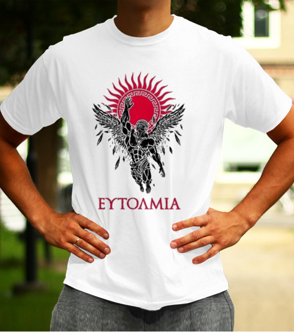 Ευτολμια Fearless Winged Figure With Radiant Sun Symbol T-Shirt