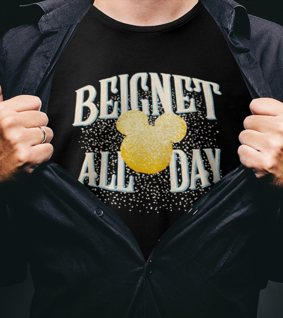Disney Beignet All Day Mickey Mouse Powdered Sugar Delight T-Shirt