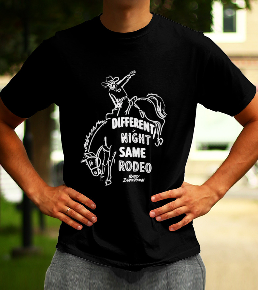 Bailey Zimmerman Different Night Same Rodeo Riding Horse T-Shirt
