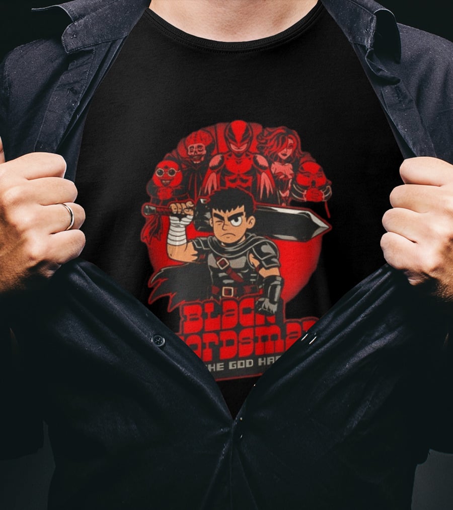 Berserk Black Swordsman Vs The God Hand Scott Pilgrim Vs The World Fusion T-Shirt