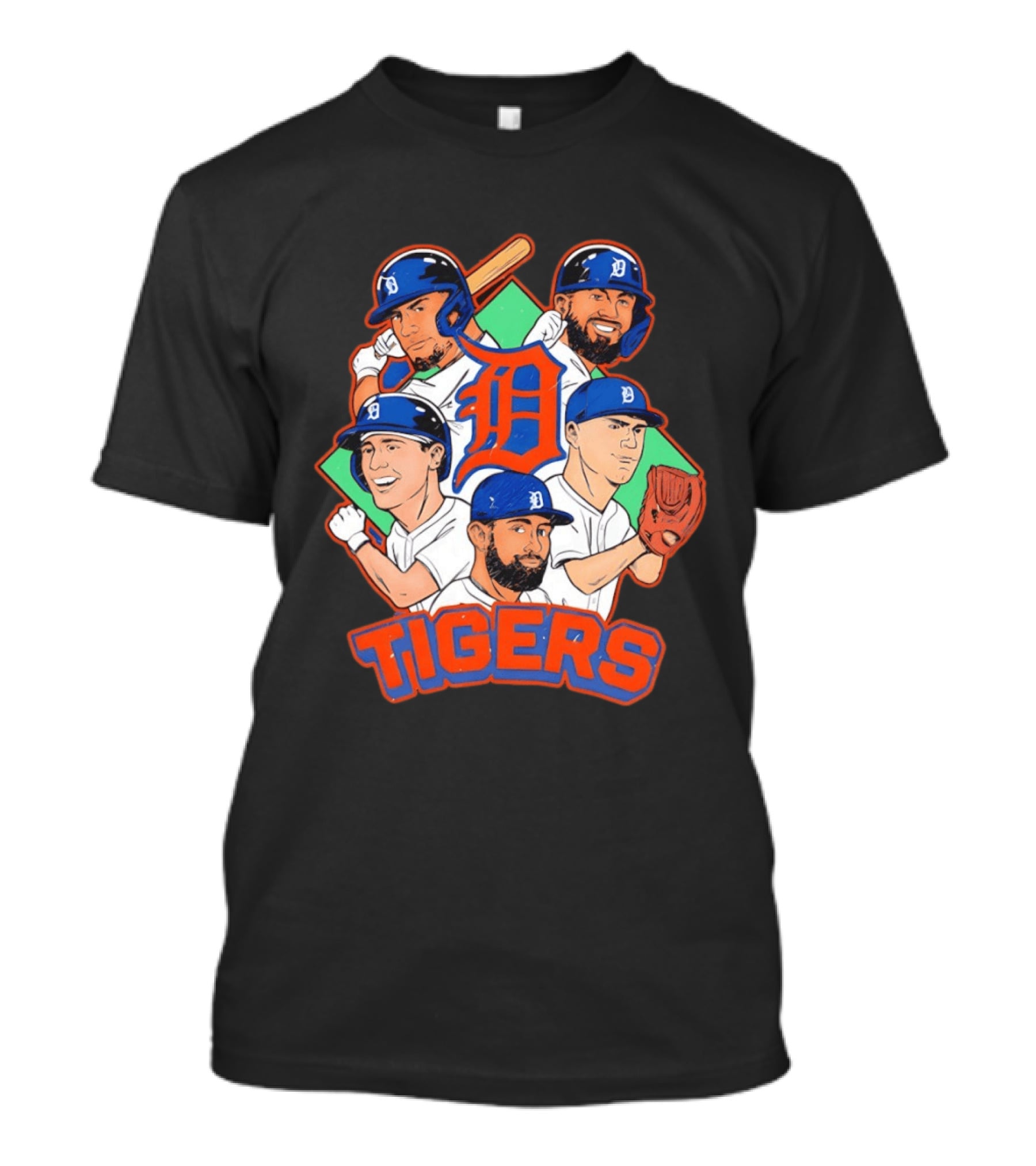 Caricature Tiger Players 2026 Detroit Baseball Big 5 T-Shirt