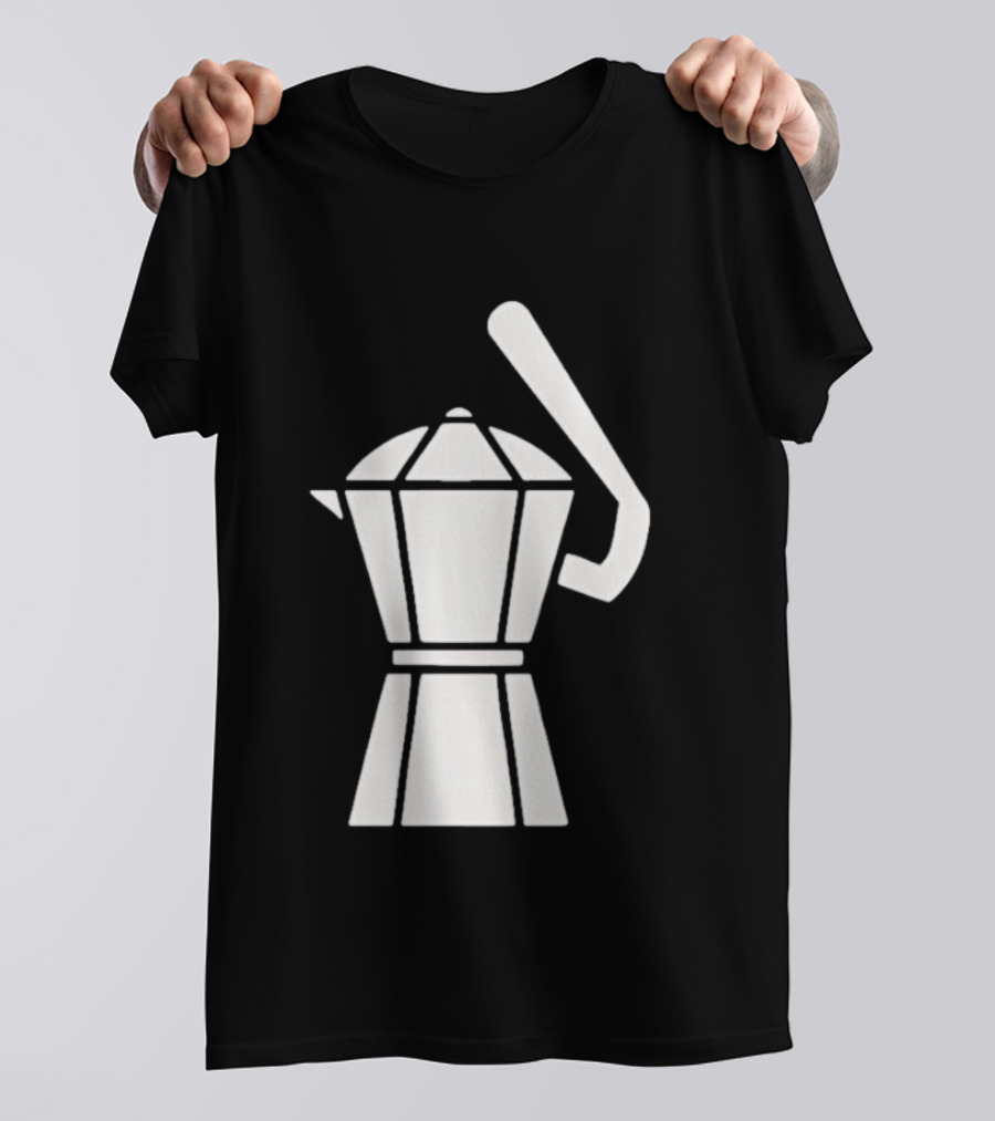 Espresso Baseball Coffee Filter Moka Pot Shape T-Shirt