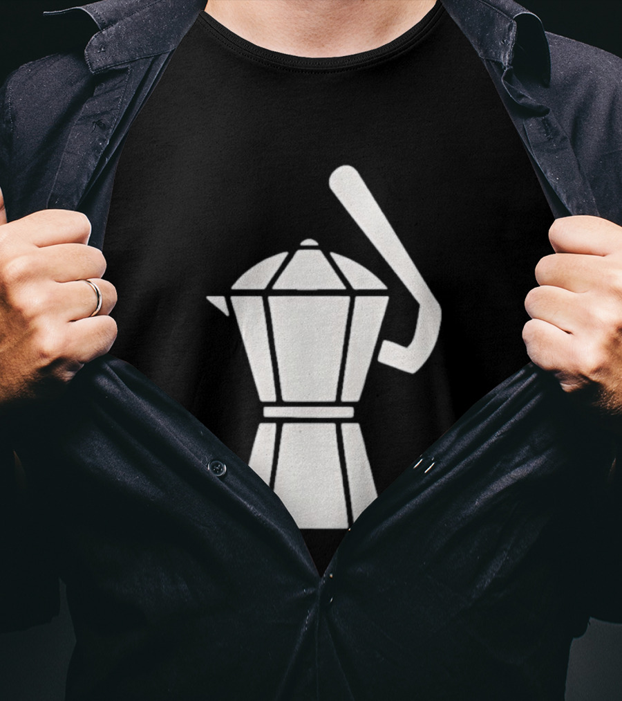 Espresso Baseball Coffee Filter Moka Pot Shape T-Shirt