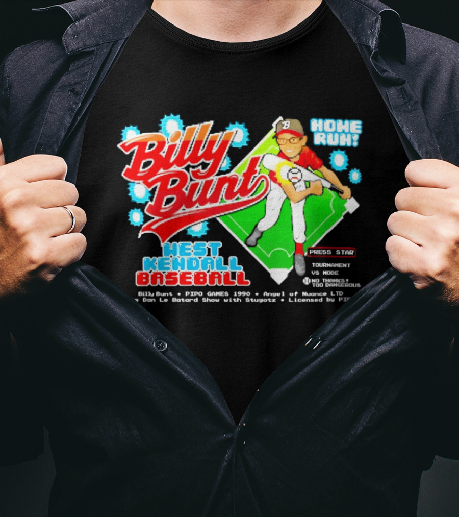 Billy Bunt West Kendall Baseball Home Run Power Star Player Action By Moorer T-Shirt