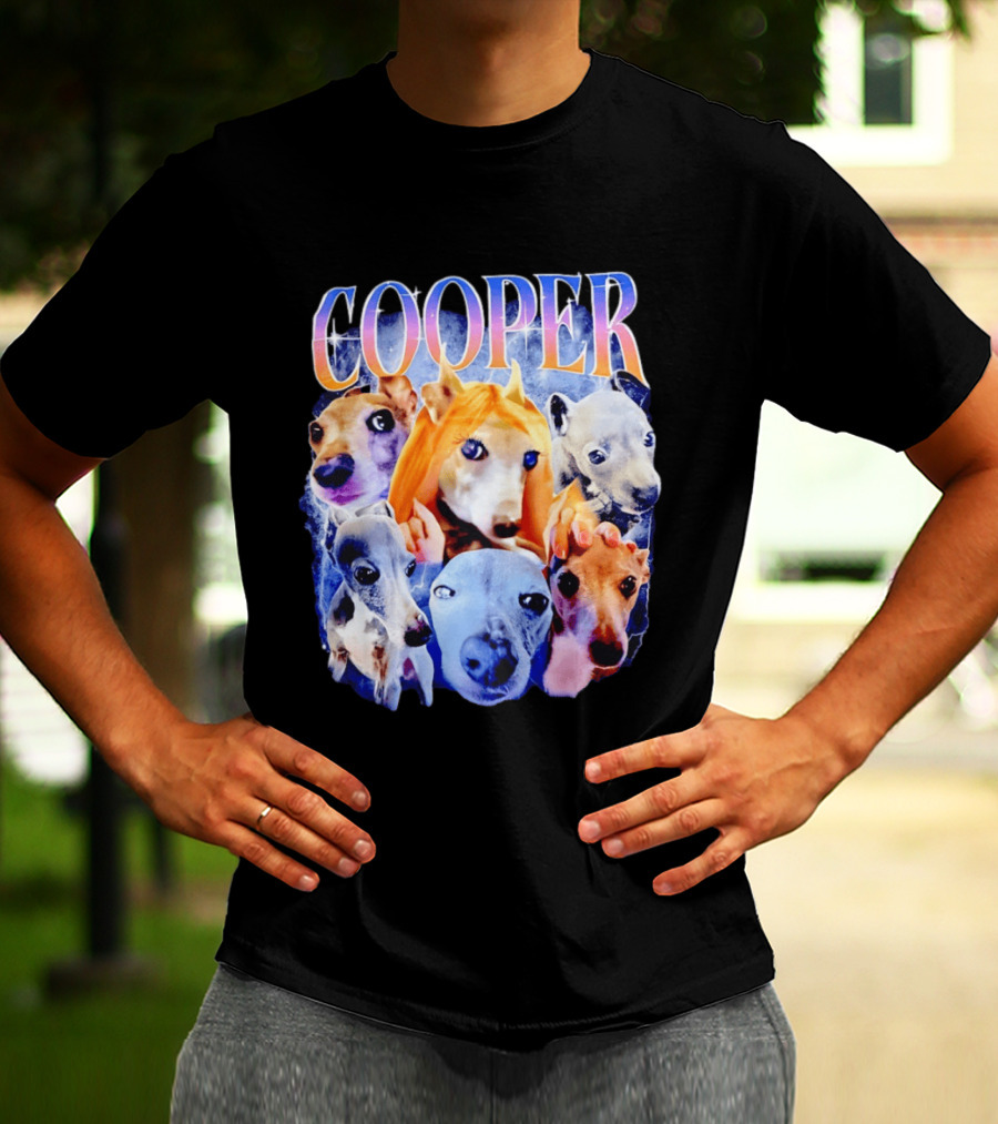 Cooper Dog Collage Colorful Lightning Effects T-Shirt
