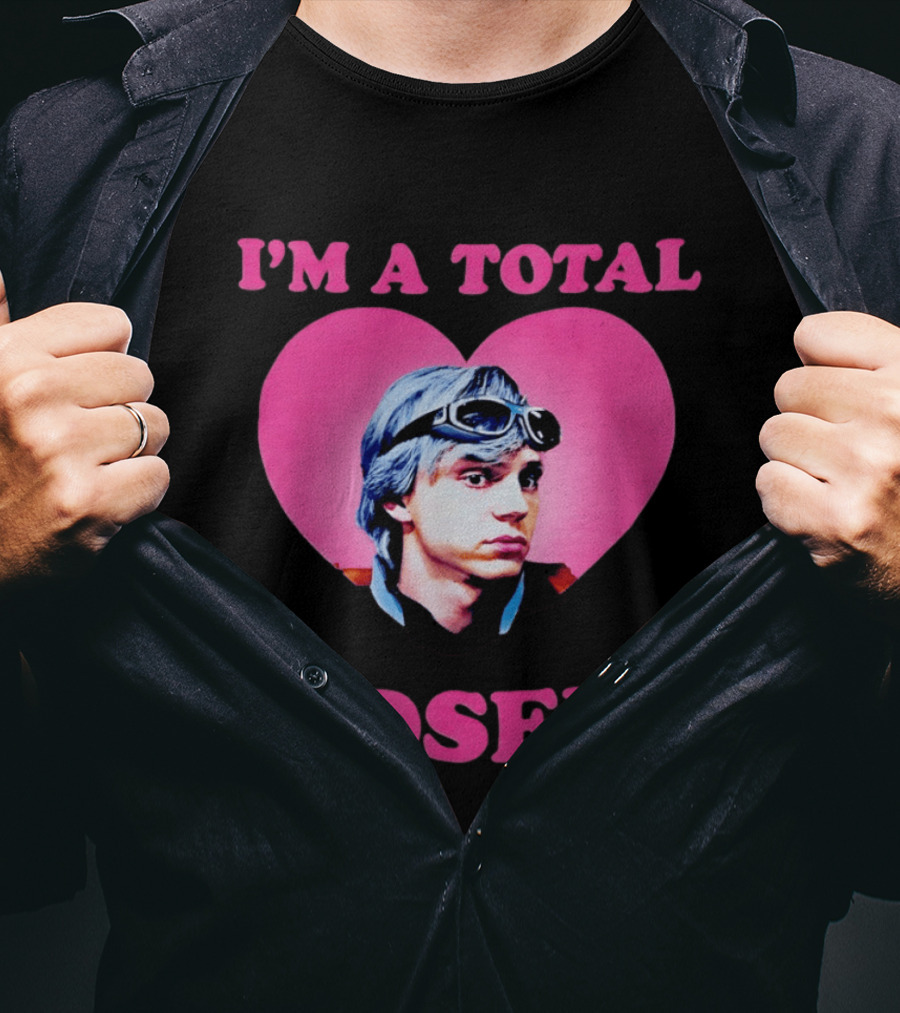 Evan Peters I'm A Total Loser Pink Heart Goggles T-Shirt