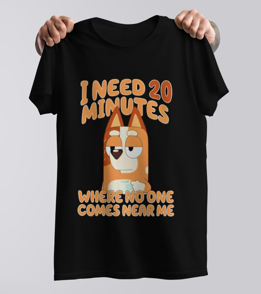 Bingo Heeler I Need 20 Minutes Where No One Comes Near Me T-Shirt