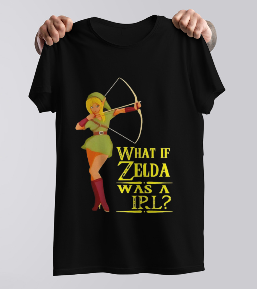 What If Zelda Was A Girl Female Elf Holding A Bow T-Shirt