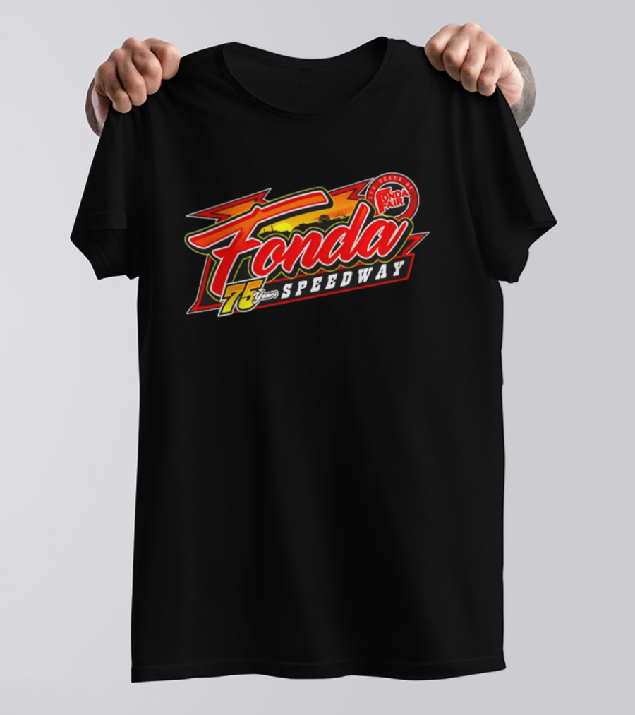 Fonda Speedway 75 Years Fonda Fair Racing Anniversary Celebration T-Shirt