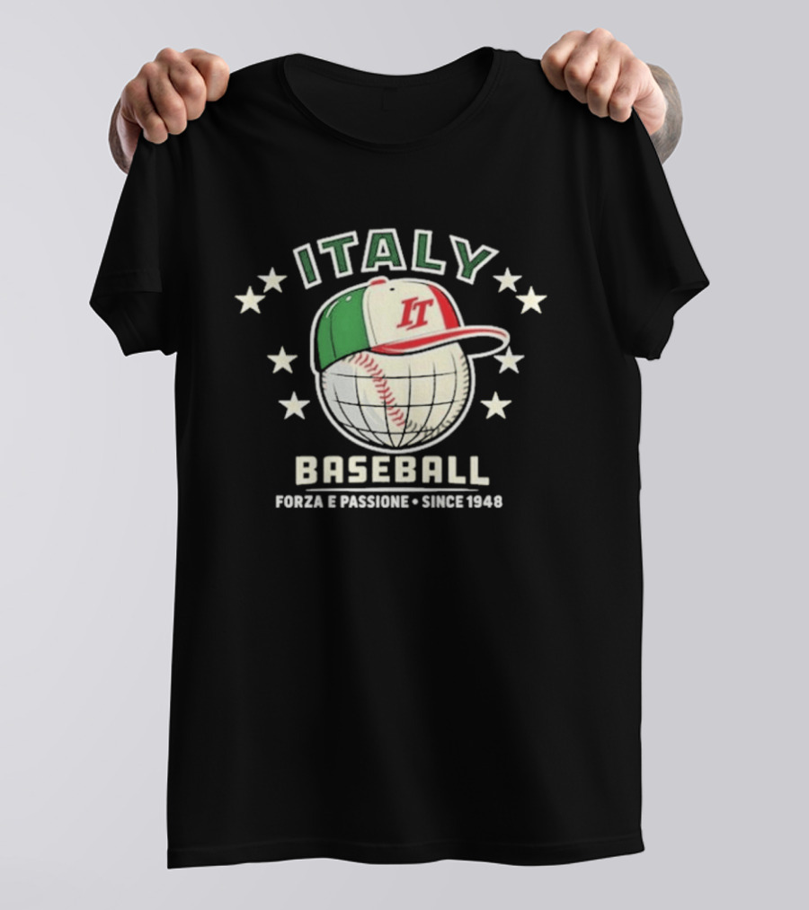 Italy Baseball Cap Forza E Passione Since 1948 Stars T-Shirt