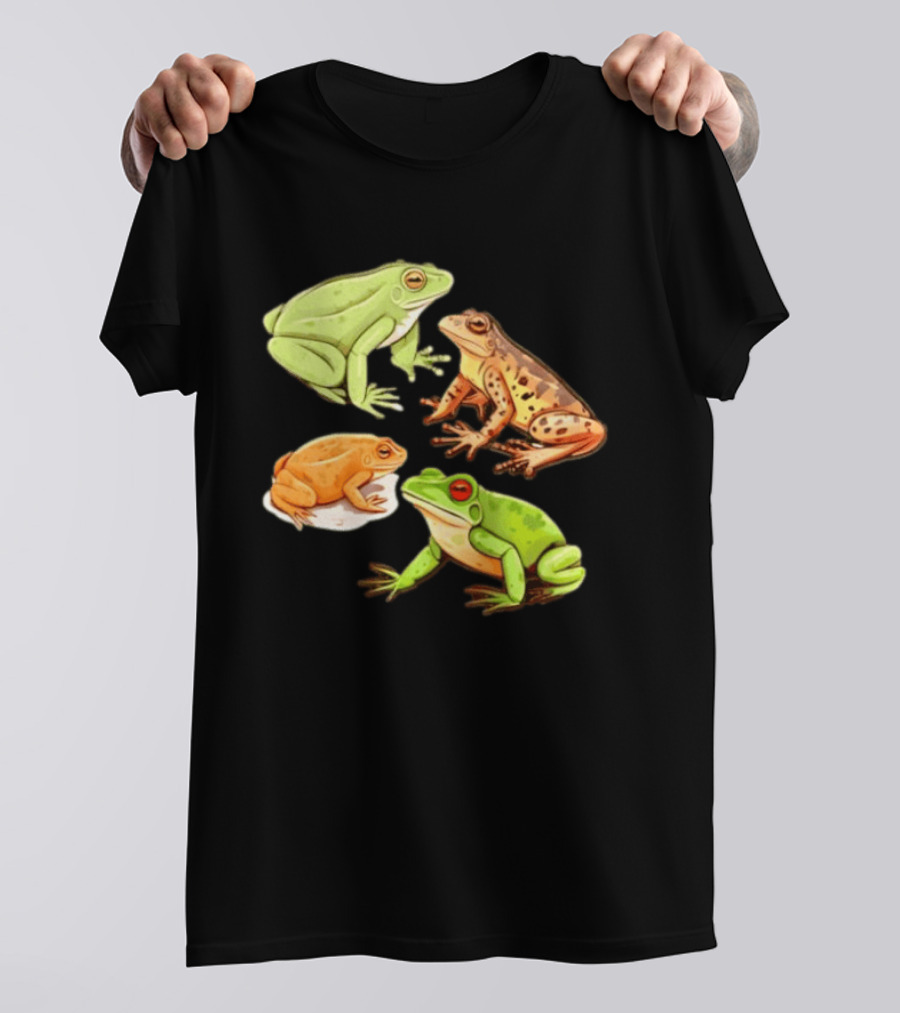 Four Spotted Frogs Vibrant Colors Variety T-Shirt
