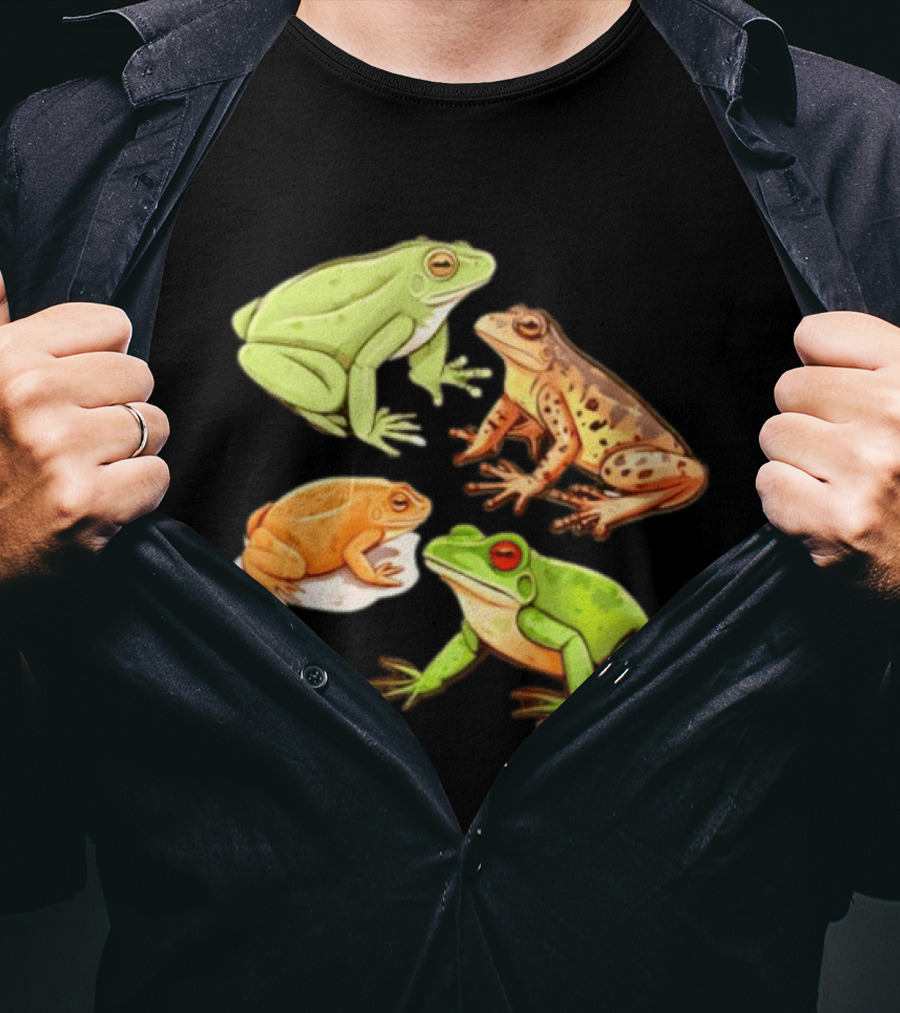 Four Spotted Frogs Vibrant Colors Variety T-Shirt