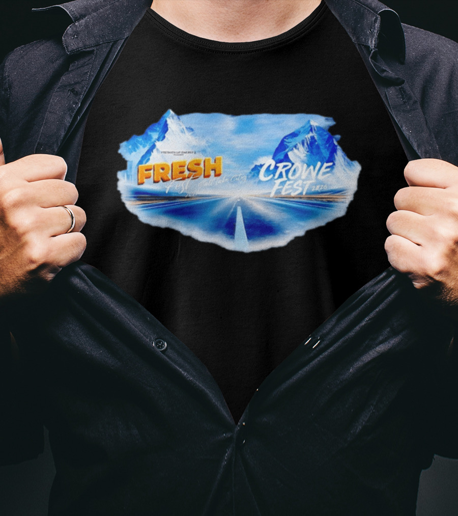 Fresh Fest Salt Lake City 2026 Crowe Fest 2026 Mountain Road Trip T-Shirt