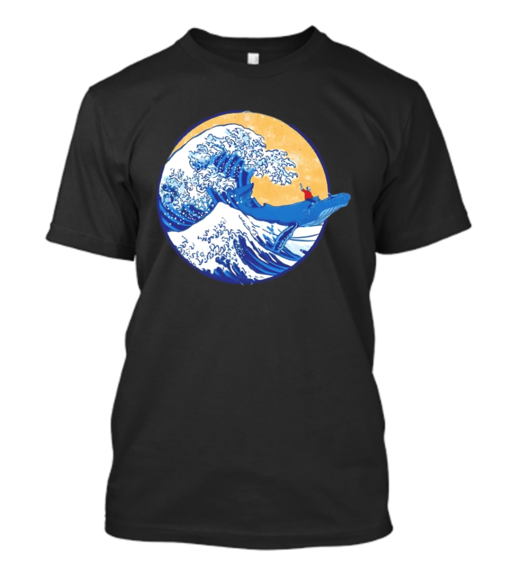 The Great Wave Meets The Great Beast With Whale Rider And Surfing Waves T-Shirt