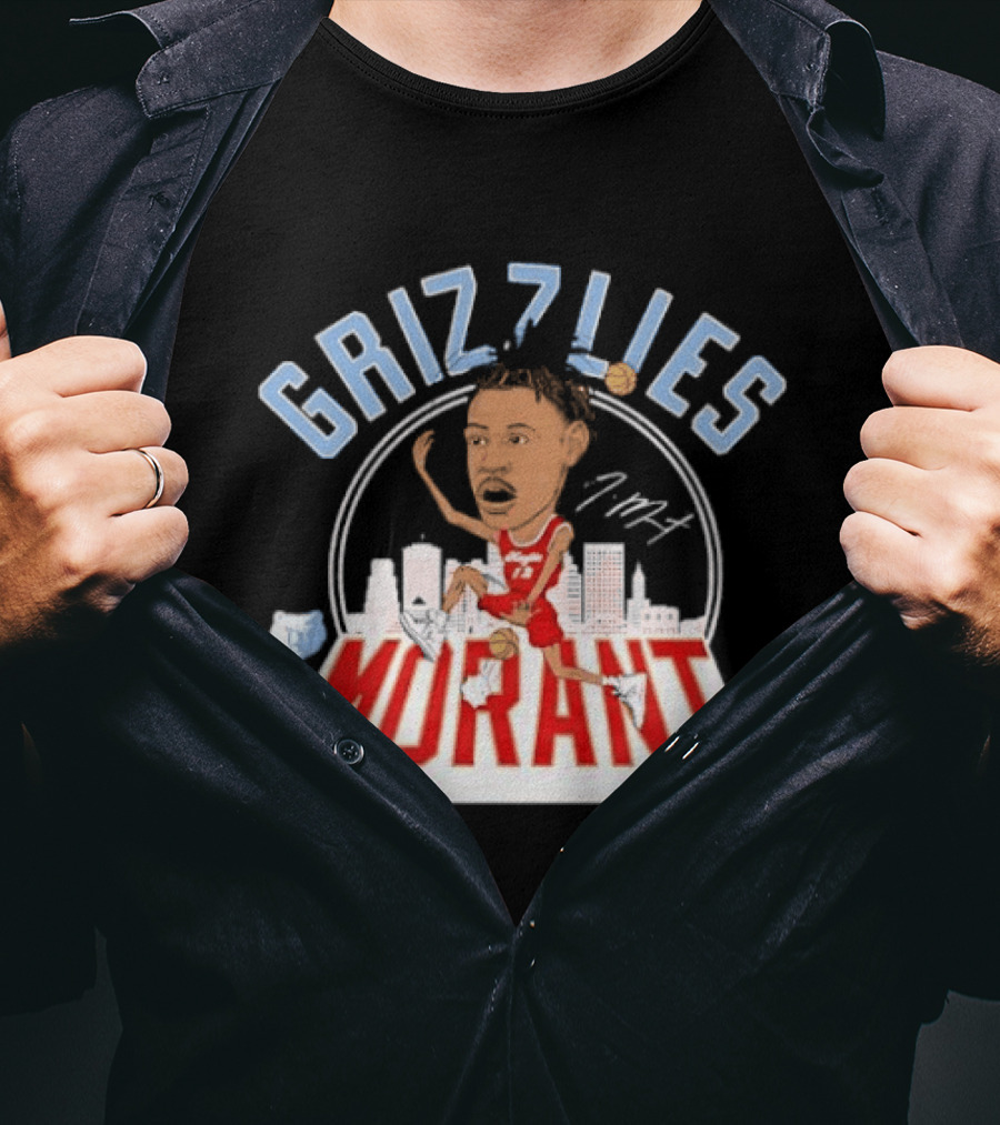 Grizzlies Morant Memphis Skyline Basketball Player T-Shirt
