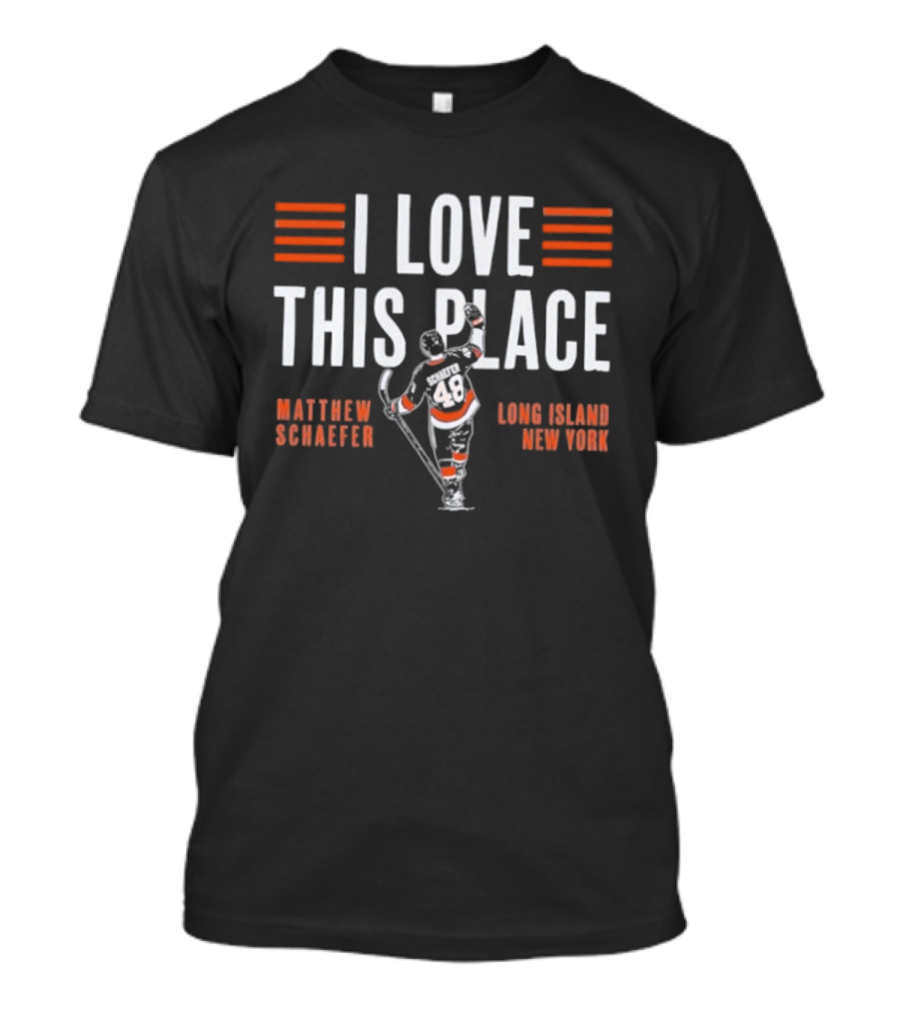 I Love This Place Matthew Schaefer Long Island New York Hockey T-Shirt