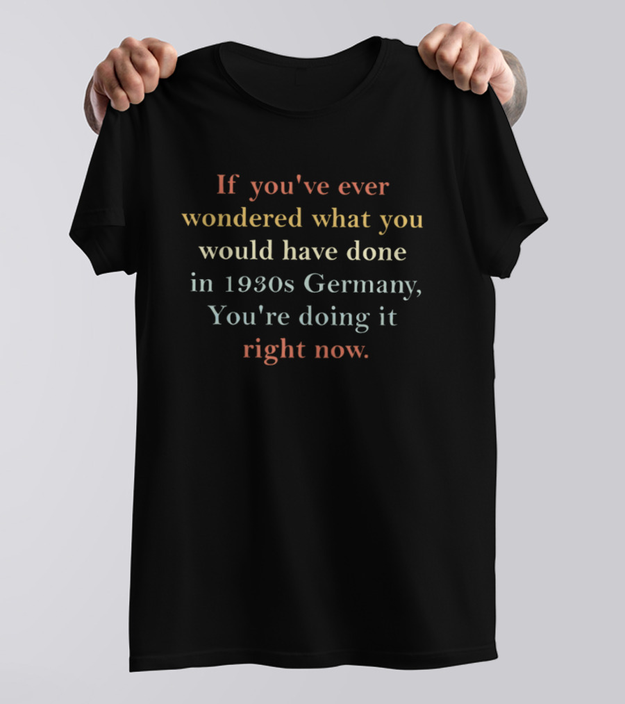 If You've Ever Wondered What You Would Have Done In 1930s Germany You're Doing It Right Now T-Shirt