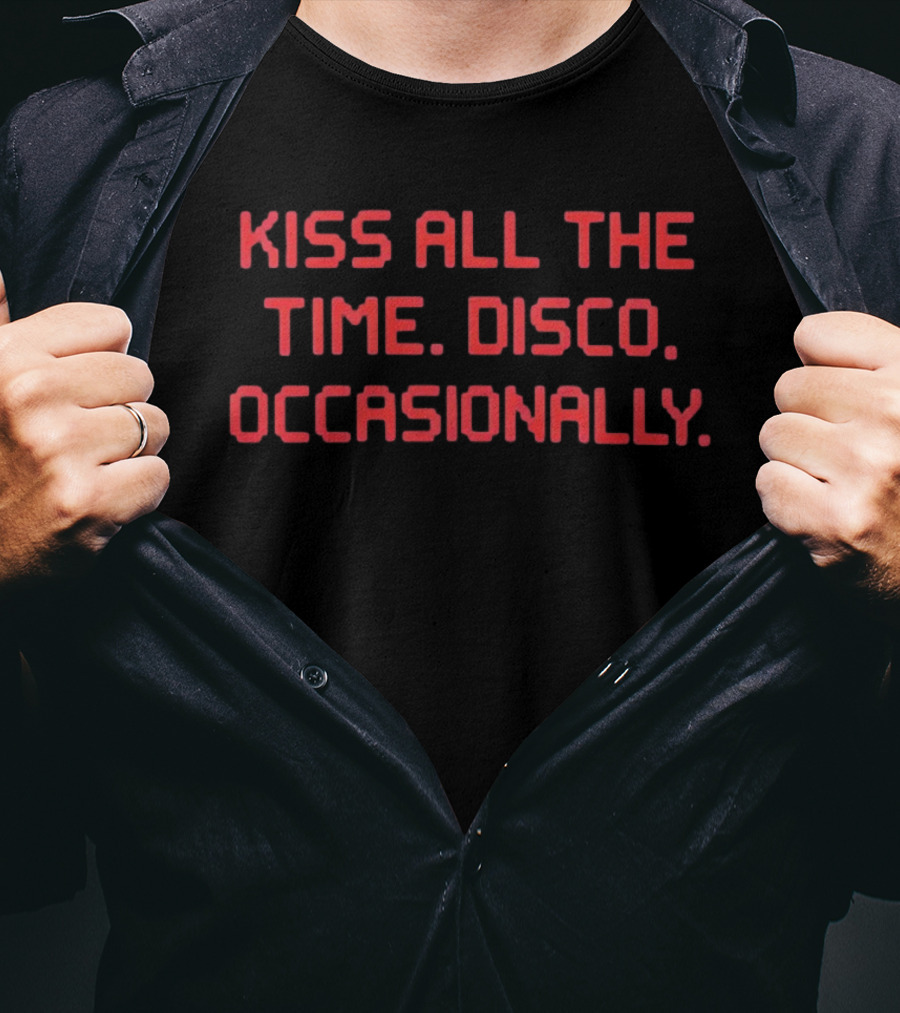 Kiss All The Time Disco Occasionally Bold Red T-Shirt