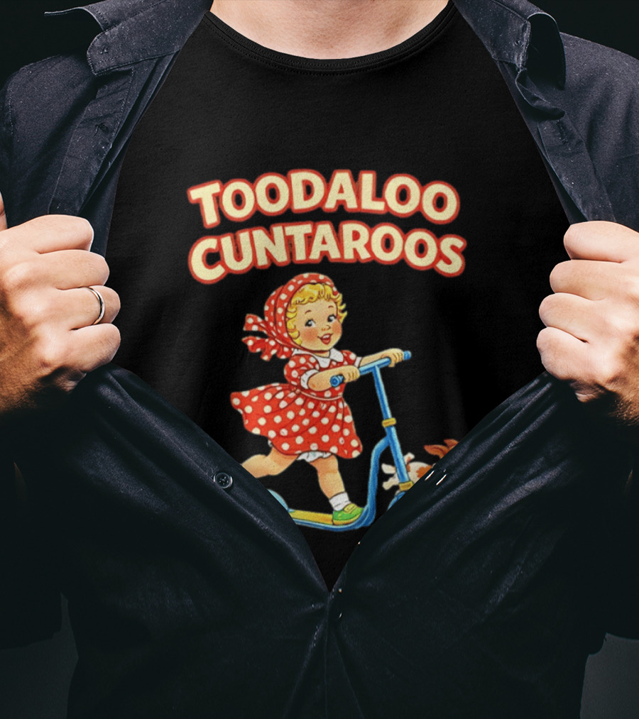 Toodaloo Cuntaroos Little Girl On Scooter With Dog T-Shirt